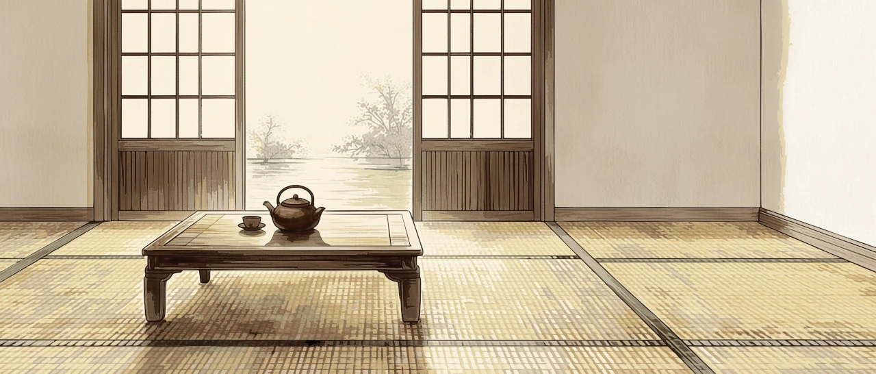 sala del TE vacía - haiku